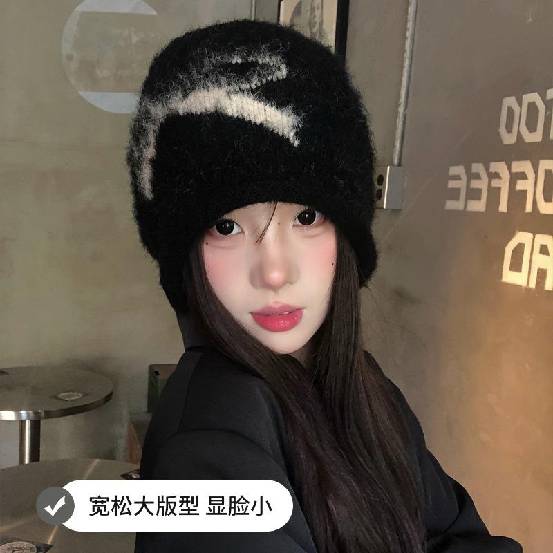 Autumn and Winter Cold Hat Women's Bows Piled Up Knitted Hat Warm and Cold-proof Ear Protection Bag Head Shows a Small and Advanced Sense of Face