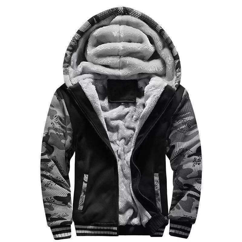 

Men s Sports Cardigan Jacket Large Size Thickened Warm Single Top S чорний