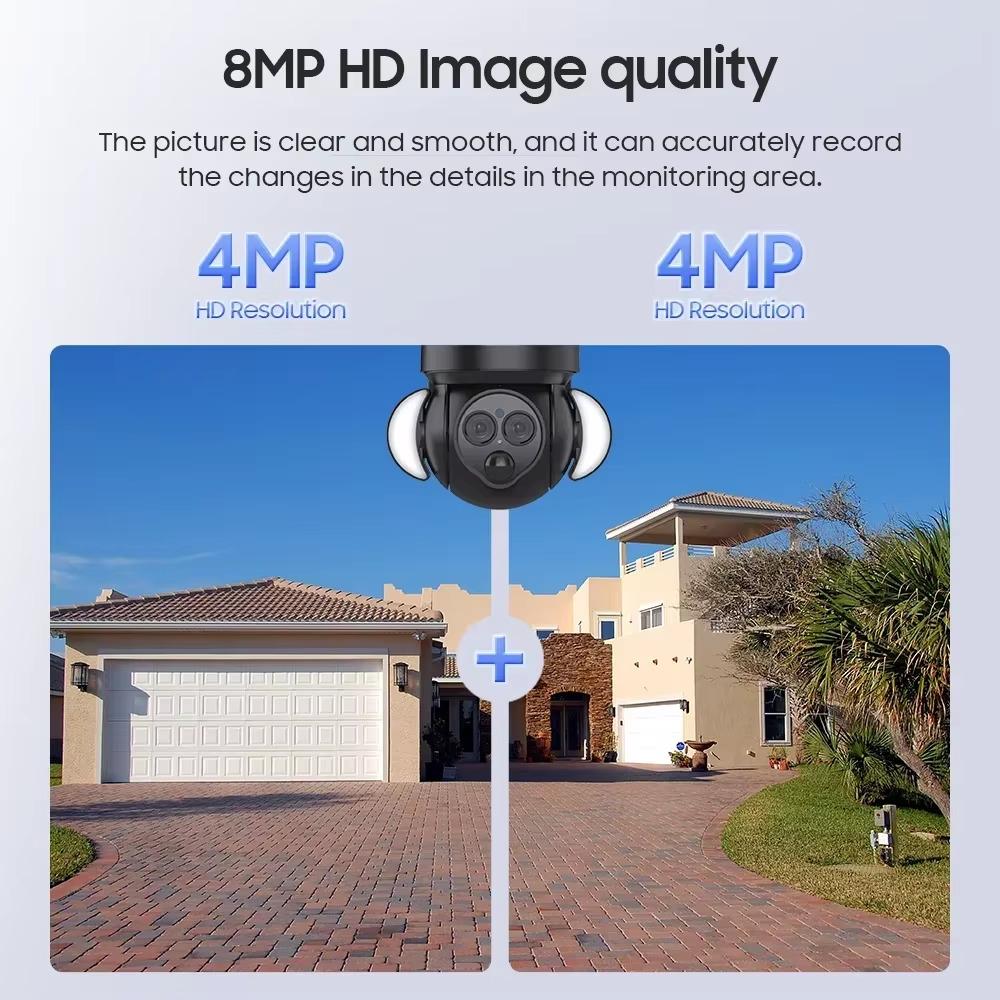 4K Solar Charge 8MP HD IP Camera 4G PTZ Dual Lens 12X Zoom Outdoor Waterproof Security CCTV Cam WIFI Surveillance Camera