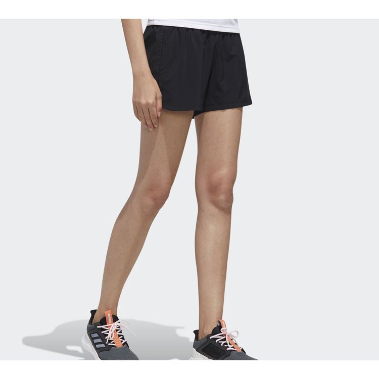 Adidas Neo Alphabet Print Mid-Waist Fitted Elastic Sports Casual Shorts Women Shorts Black FN6443