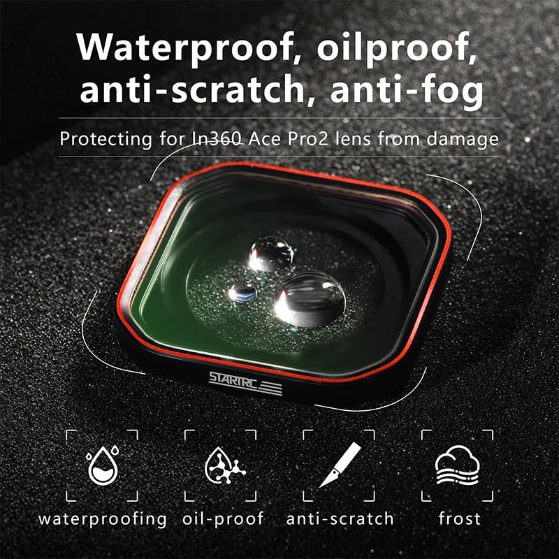 Insta360 Ace Pro Pro eksklusivt filter Belegg med høy transmittanse Vanntett Støvtett oljebestandig beskyttelse Ekstra linse 2/Ace Anti-tåke