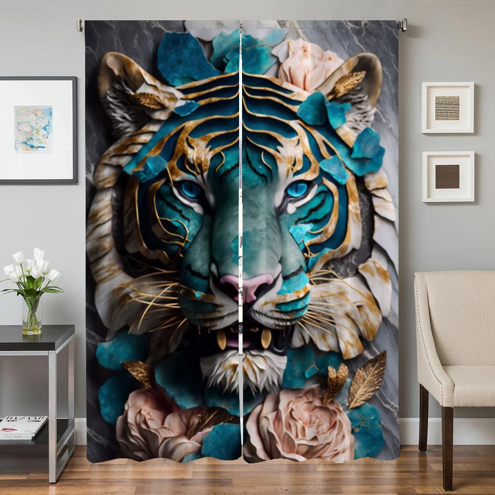 Window Home Interior Kitchen Curtains for Living Room 2 Pieces Blackout Curtains Door Curtain Trend Bedroom Decoration Partition