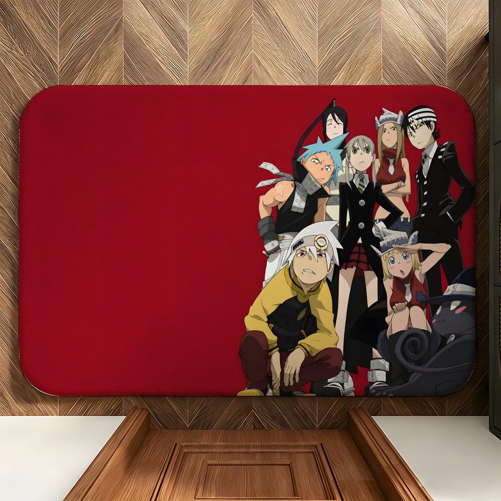 Anime S-Soul E-Eater Floor Mat Soft Flannel Floor Mat Suitable for Entryways, Living Rooms, Bedrooms, and Bathrooms