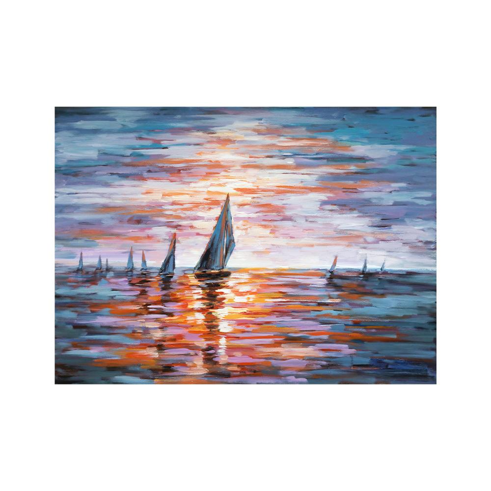 Vintage Ship Sailing Retro Nordic Canvas Poster Painting Boat At Sea Wall Art Pictures for Living Room Bedroom Office Decor