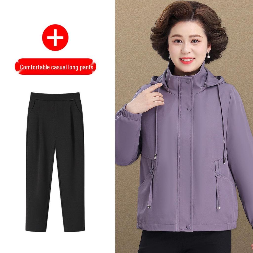 Mother's Day Spring Windbreaker Jacket for Middle-aged Women