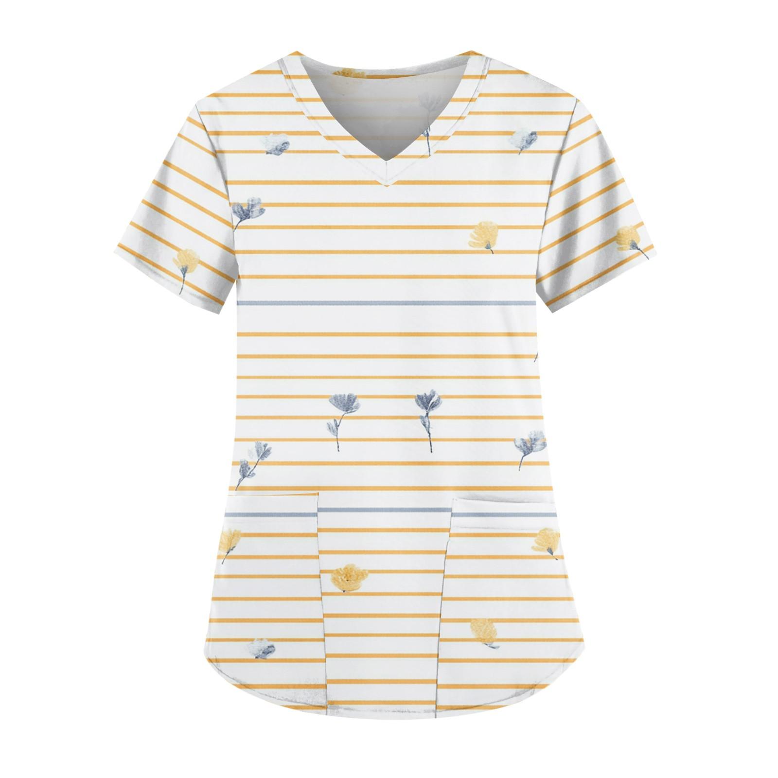 

Женские модные повседневные топы с v-образным вырезом и защитная спецодежда с принтом XL жёлтый