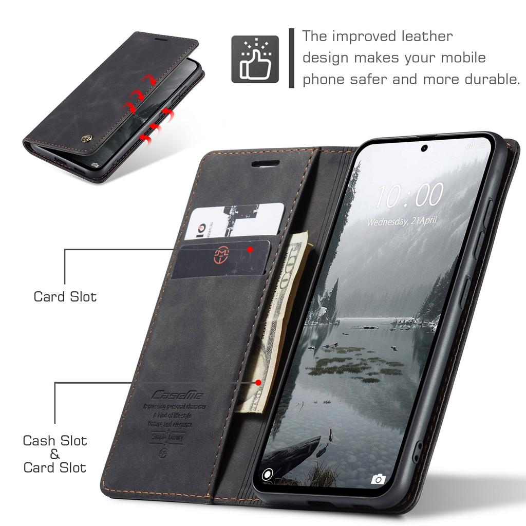Pro Xiaomi Redmi Note 14 4G (164,84 mm) Peněženkové pouzdro CASEME řady 013 PU kůže kryt na telefon stojánek