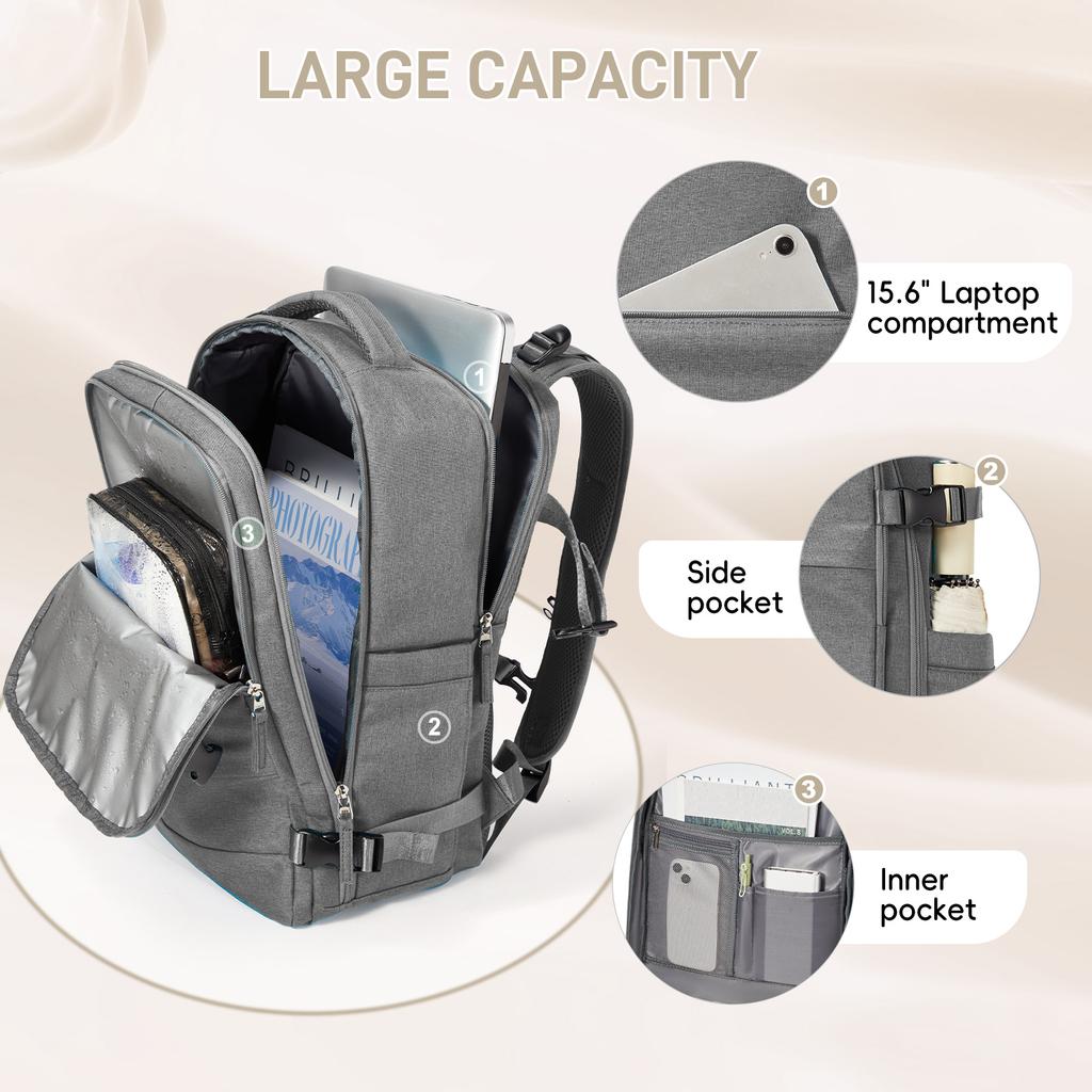 Men's Backpack Versatile Commuting Business Waterproof Backpacks Laptop Bag Large-Capacity Carry On Luggage Travel Backpack