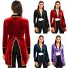 Womens Gothic Blazer Velvet Swallow-Tailed Lapel Jacket for Steampunk Cosplay Events