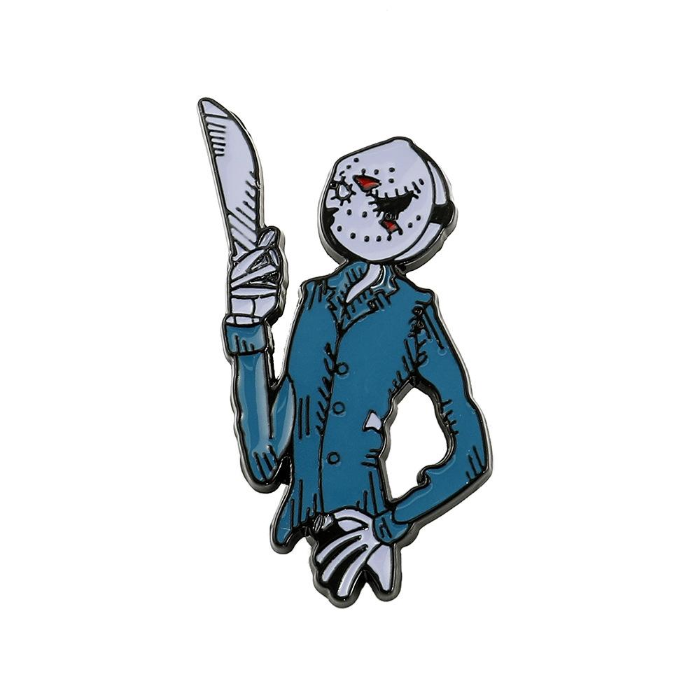 

Cute Christmas Eve Horror Series Brooch Black Witch Pin European and American Halloween Series Metal Badge