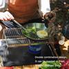 Stainless Steel Camping Pot Holder Portable Camping Stove Stand Folding Grill Table Desk with Storage Bag for Outdoor Travel