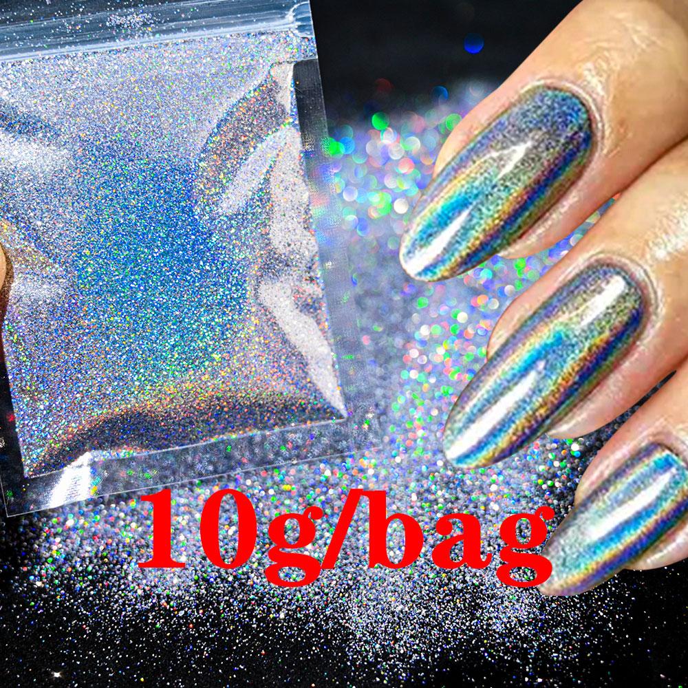 0.2mm Christmas Laser Chrome Red Glitter Powder 10G Ultra Fine Holographic Nail Pigment for Nail Gel Polish Reflective Pigment