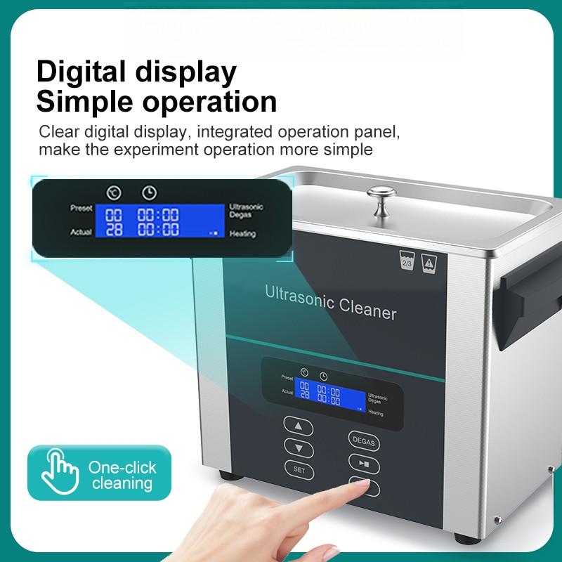 Limpador Ultrassônico de Aquecimento com Display Digital Portátil 220V Industrial para Óculos Joias Odontológico Máquina de Limpeza Equipamento de Laboratório