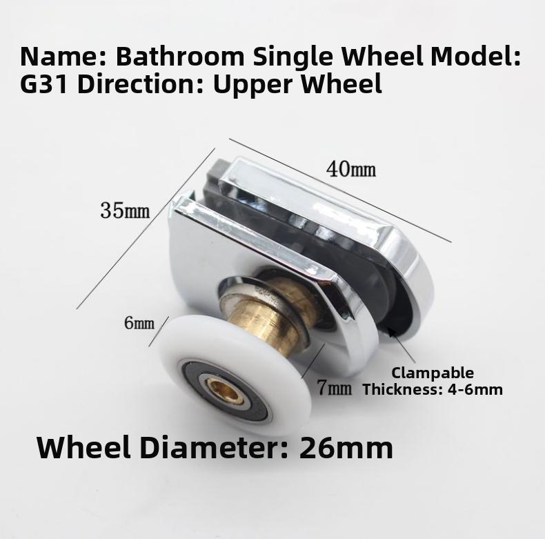 1pc Modern Shower Room Sliding Glass Door Wheels Rollers Hardware Parts For Bathroom Shower Doors Accessories