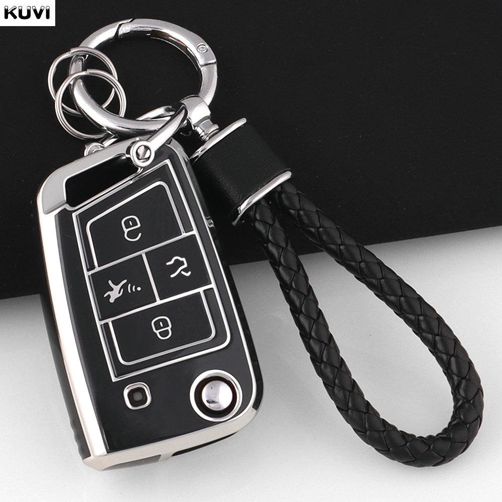 Tpu Auto Key Fob Case Cover Housing Remote Protector Fit For Vw Polo Skoda Octavia A7 Kodiaq Seat Ateca Leon Golf 7 Mk7 Vii Tiguan Key Ring
