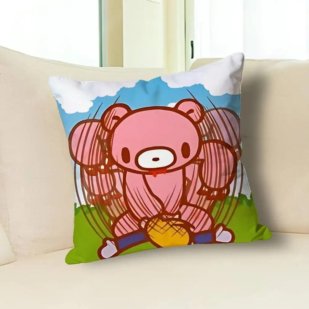Kawaii G-Gloomys Pink Bear Pillow Cases for Bedroom Living Room Sofa Home Decor Polyester Cushion Cover with Zipper