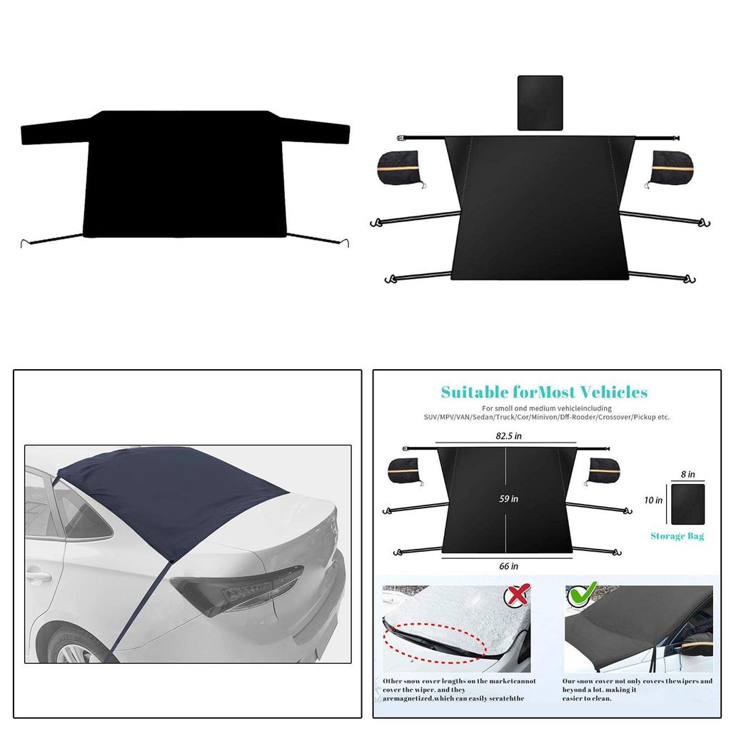 Generic Car Windscreen Snow Cover Easy to Install Multifunctional Windshield Cover for Ice and Snow for Truck Car SUV Van