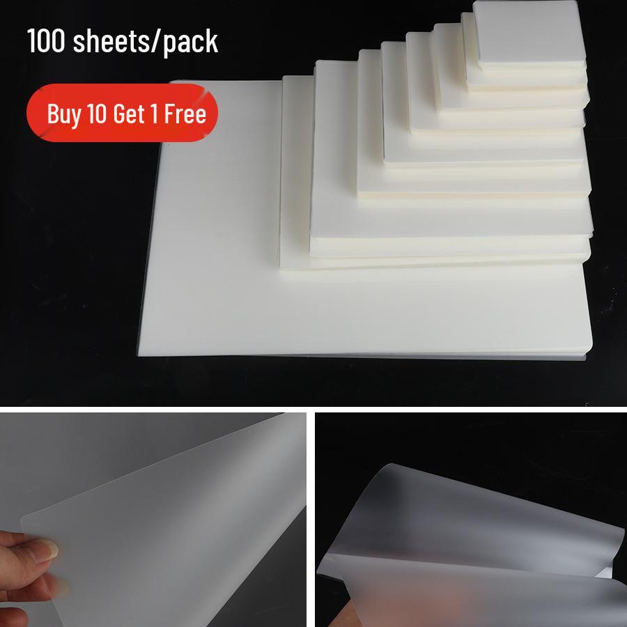 100 Sheets A4 Laminating Pouches, A3 Photo Laminator Film, Transparent 6 Inch Sealable Card and Label Film