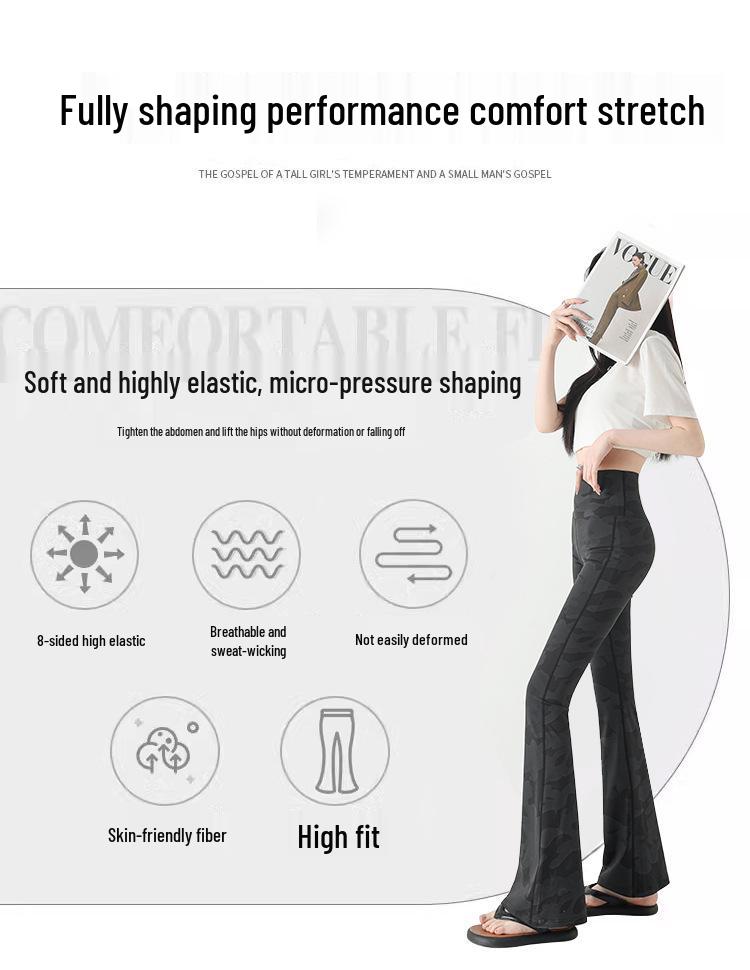 2025 New Women's Plus Size High-Waist Camouflage Yoga Pants - Abdomen Control & Hip Lift