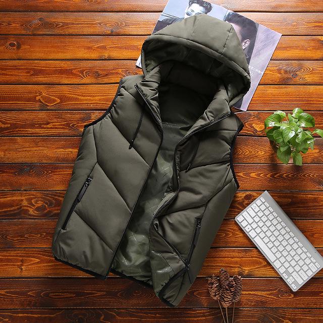 

Чоловічий зимовий жилет Пуховик Трендовий пуховик Носити назовні Куртка без рукавів великого розміру Зимова XXXXXL зелений