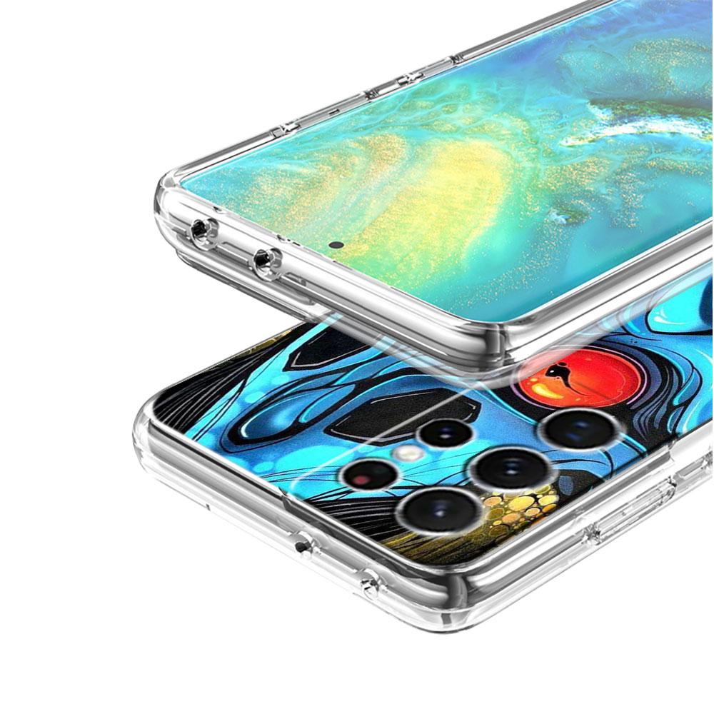 Samurai Oni Mask Cool Clear Case For Samsung Galaxy S22 S20 FE S21 S10 S9 Plus Note 20 Ultra 10 Lite Transparent Phone Shell
