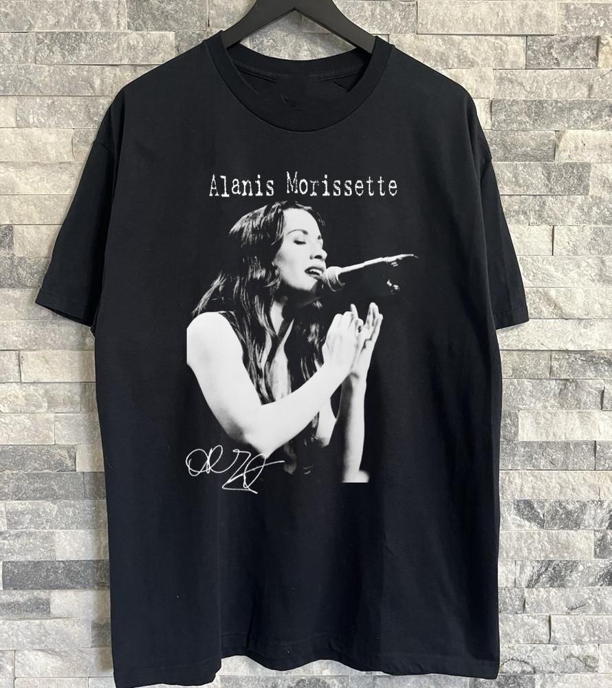 Классическая футболка с автографом Аланис Мориссетт Все размеры от S до 5XL AR1500 Унисекс футболка XXXXL