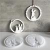Easter Bunny Wreath Pendant Silicone Mold - White Rabbit and Heart Design, DIY Handicrafts, Jewelry Casting, Plaster Decoration