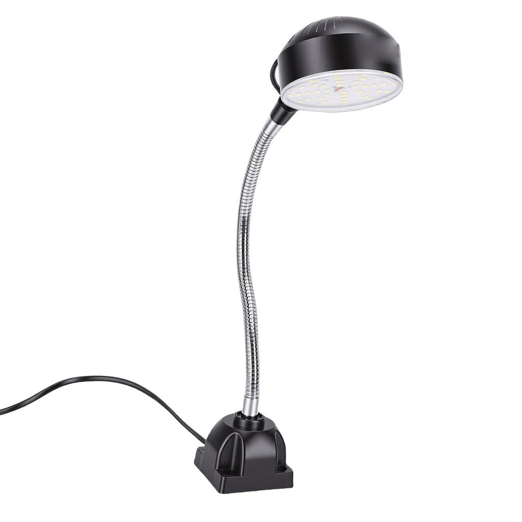 LED Machine Light 15W with 30cm Flexible Gooseneck Square Base Shop Tool Lamp for Lathe Work Bench Sewer Grill