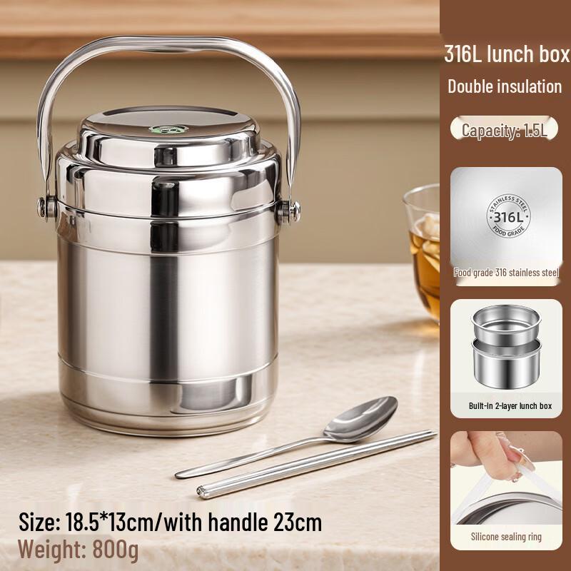 ZISIZ 316 Stainless Steel Insulated Lunch Box
