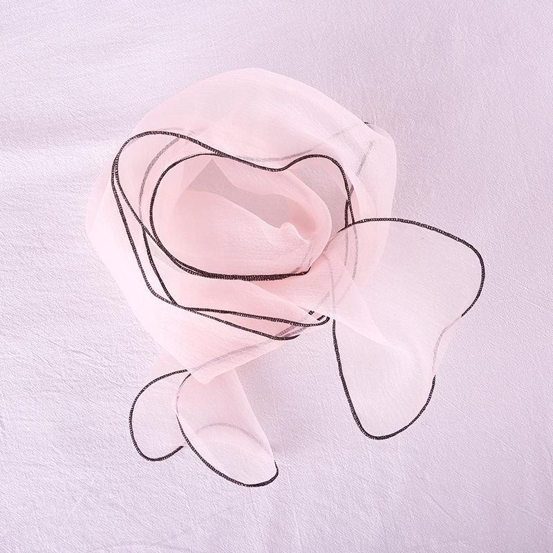 Solid Color Neckerchief Hair Scarf for Female Long Skinny Neck Scarfs Ladies 17*140cm Elegant Wrist Ribbon Chiffon Neck Scarves
