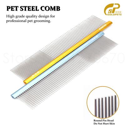 Pet Comb Stal Steel P Groomg Comb for Dogs Cats Cleang Brush H Removal Pets Accories Tail Comb Alumum Le