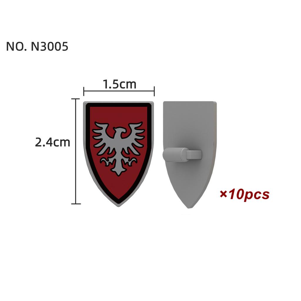 MOC Medieval Knights Armor Vest Shields Building Blocks Lion Soldiers Accessories Bricks Toys Compatible Kids Gift