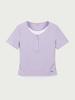 HANGTEN Women'S Whale Layered Shirred Short Sleeve T-Shirt_572(10570-131-410-69)