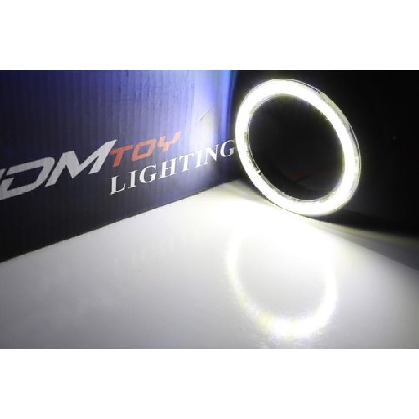 Black Shroud w/White 40-SMD LED Halo Ring Angel Eyes For Fog, Headlight Retrofit