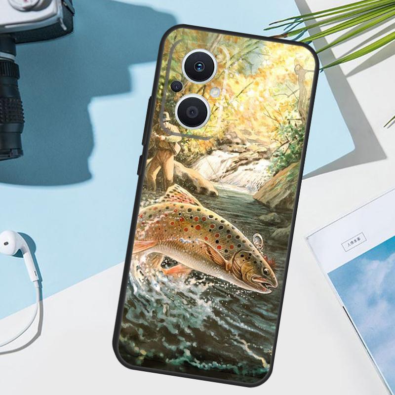 Vintage Trout Fishing Cover For OPPO Reno 13 F 10 11 12 14 Pro 11F 12F 14F 7 8 Lite OPPO Find X9 X8 X5 X6 Pro Case