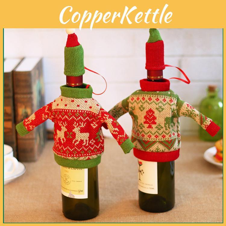 Weihnachts-Weinflaschen-Pullover Hüte Dekorationen Atmosphärenschaffende Requisiten Geschenk