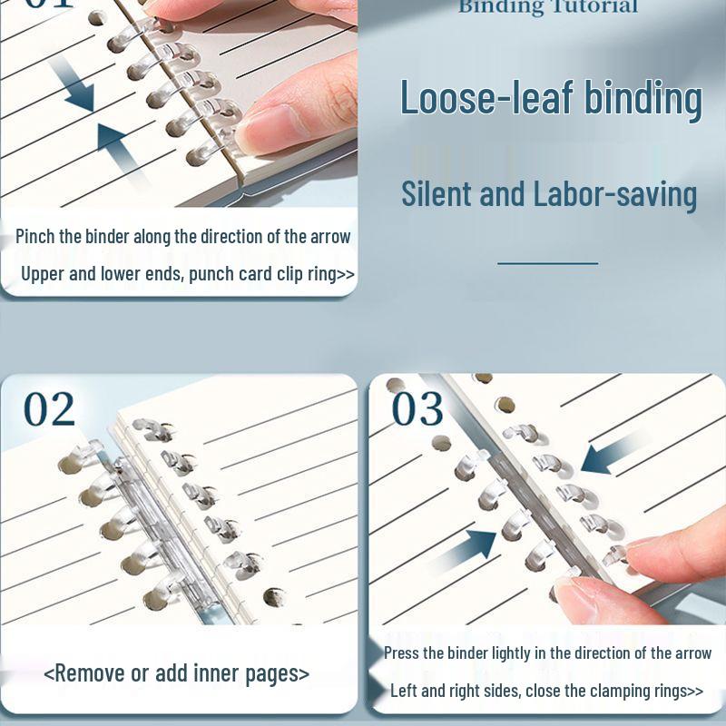 Detachable Coil Notebook: A5/B5 Thickened Loose-Leaf with Horizontal Lines and A4 Grid