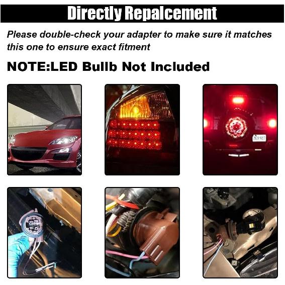 2PCS 3156 3157 Pre-Wired Harness Sockets, Car LED Bulbs Socket Adapters, Bulb Pigtail Socket Plug Connectors for Turn Signal Bulb Brake/Tail Light