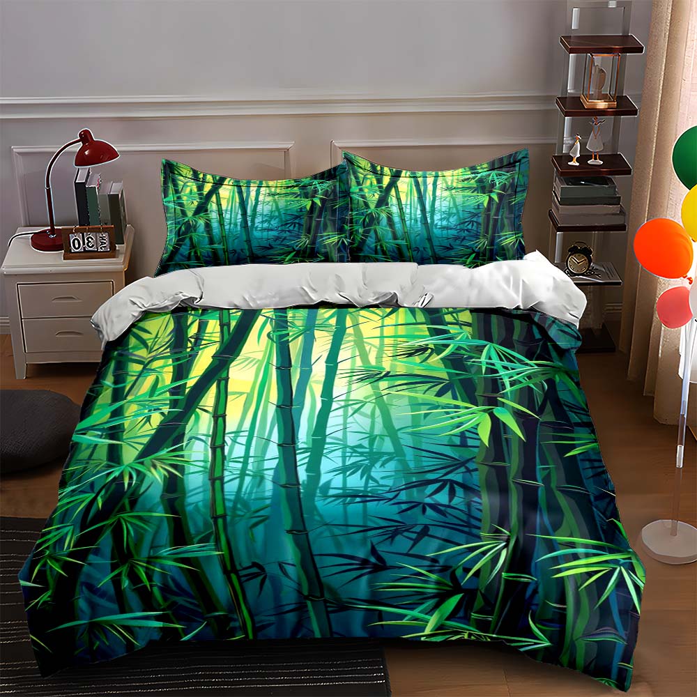

Bamboo stalks and leaves. Bedding sets Duvet cover sets Duvet covers Pillowcases(1 * Duvet Cover 2 * Pillowcases, without duvet insert) 135x200cm