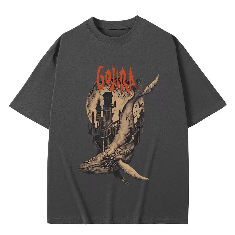 French Metal Band Gojira From Mars To Sirius Flying Whales Vintage Rock Graphic T Shirt Men Women Oversized T-shirts S