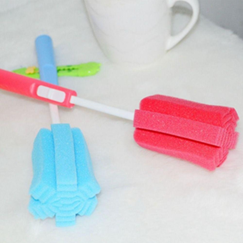 Plastic Baby Bottle Brush Removable Sponge Cleaning Brush Sponge Cup Brush  Wineglass Bottle