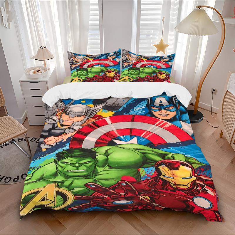 Avengers Teamup Adventure Print 3Pcs Bedding Setduvet Cover With 2 Bedropillowcase Home Birthday Gift