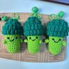 Hand-Crocheted Mini Vegetable Keychain - Cabbage & Broccoli Doll