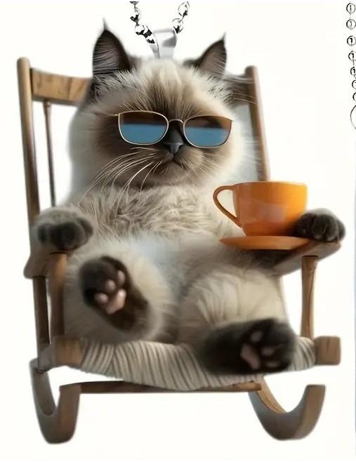 

Cat Acrylic Playful Car Hanging Accessory Charming Backpack Decoration For Use Home