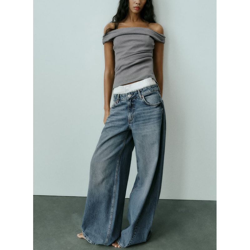 Spring New Arrival Women's French-Style off-Neck Open Back Dress Silm Ruched Design Tops 8236565