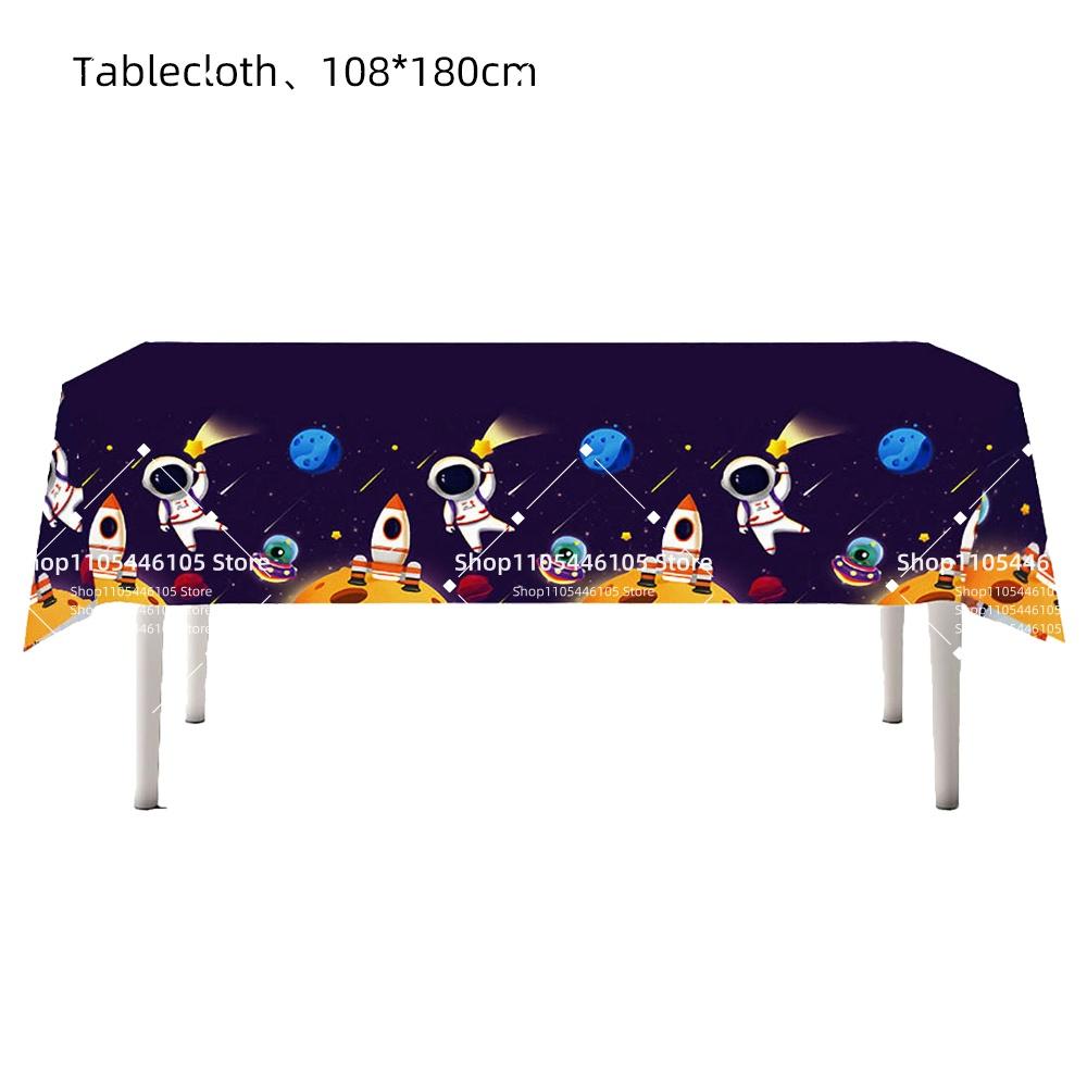 Space Astronaut Universe Spaceman Disposable Tableware Birthday Decorations Cup Plates Banners Tablecloths Outdoor Holiday Party