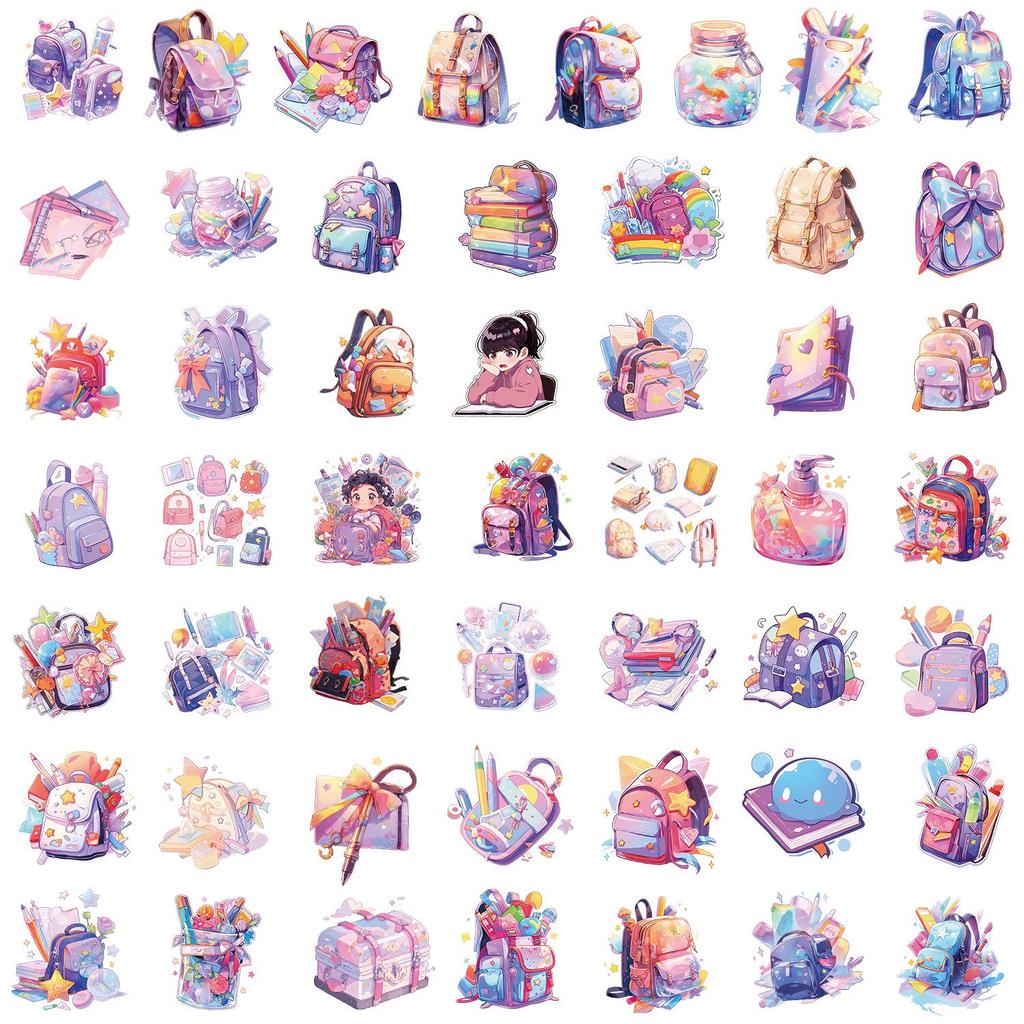 Iridescent Doodle Stickers: 50 Waterproof Sheets for Cars, Phones, Cups & Suitcases - Creative Kids' Decorative Decals