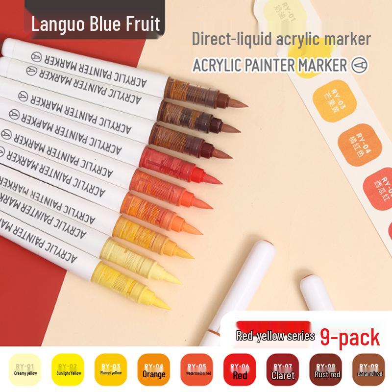 Misty Rain Blue Series Children's Liquid Acrylic Markers - New Colors for Drawing and Painting