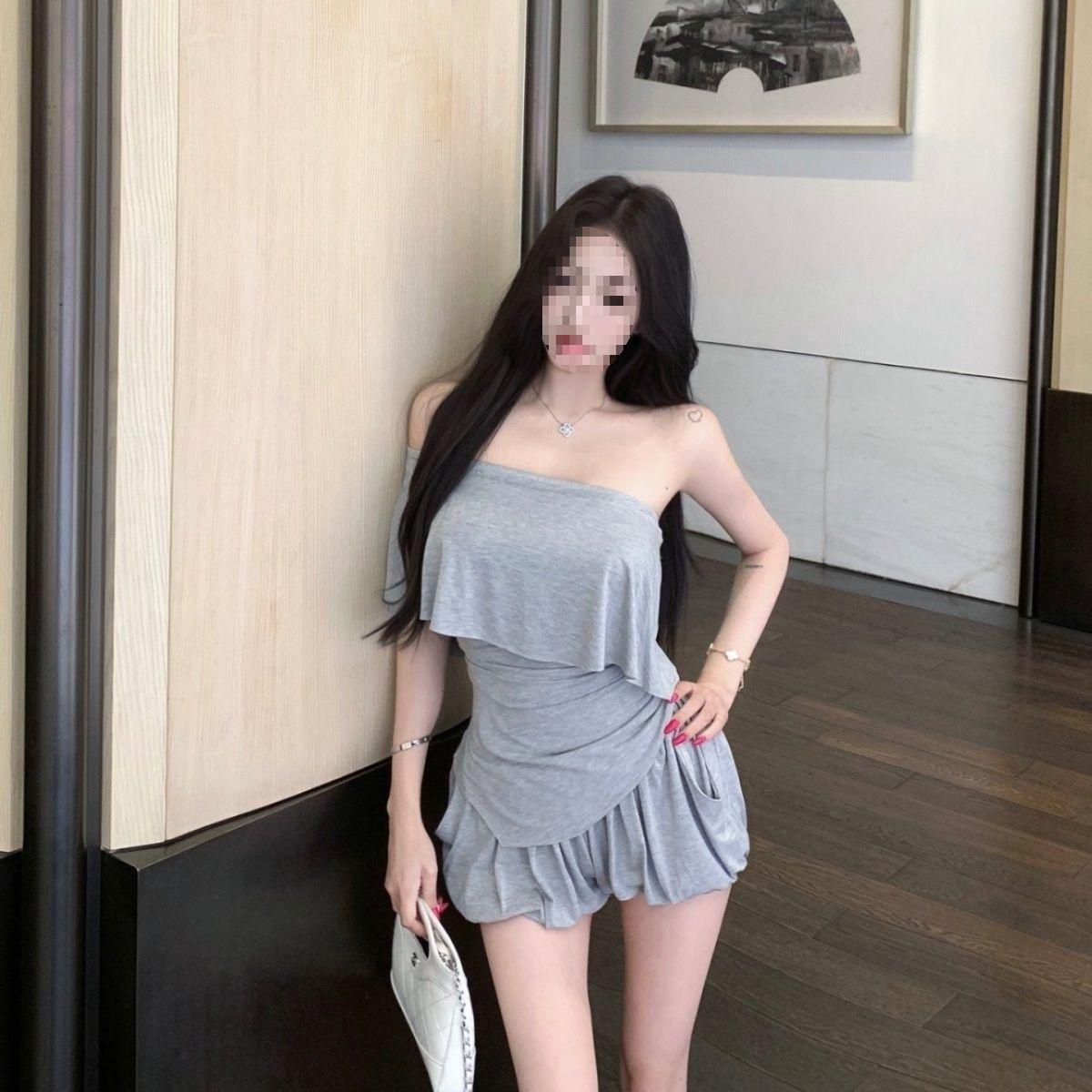 Women s Summer Off-Shoulder Tube Top  Floral Culottes Set S