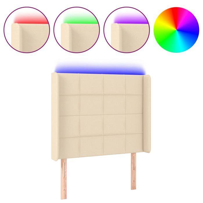 VidaXL Tête de Lit à LED Meuble de Chambre à Coucher Accessoire de Lit Simple Tête de Cadre de Lit Intérieur Crème 3124035